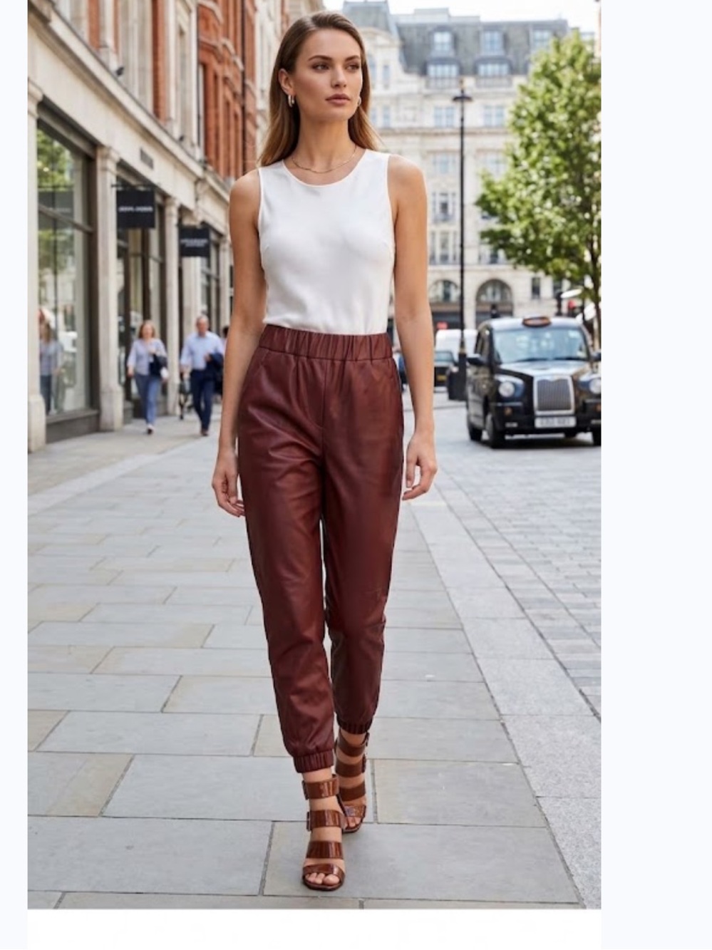 NWOT INC International Concept Faux Leather Joggers Pant High Waisted M